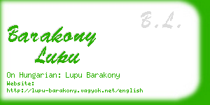 barakony lupu business card
